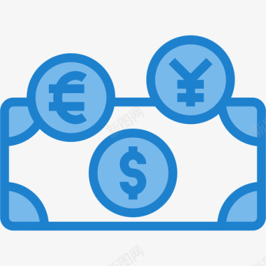 货币银行和金融23蓝色图标图标