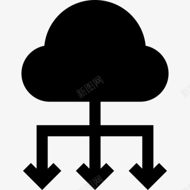 云计算数据库和服务器4个已填充图标图标
