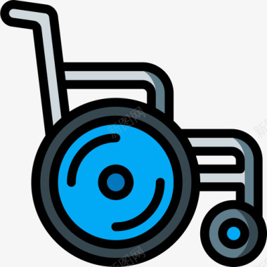轮椅医疗设备5线性颜色图标图标
