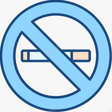 禁止吸烟39号博物馆线性颜色图标图标