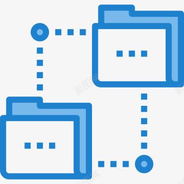 文件夹网络和数据库17蓝色图标图标