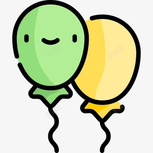 气球婴儿淋浴5线性颜色图标svg_新图网 https://ixintu.com 婴儿淋浴5 气球 线性颜色