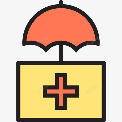保险保健5线性颜色图标svg_新图网 https://ixintu.com 保健5 保险 线性颜色