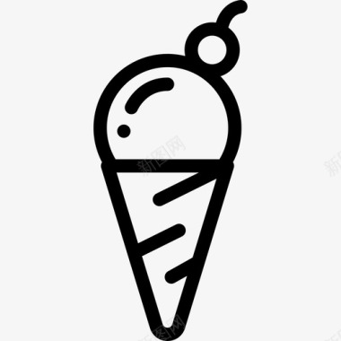 冰淇淋游乐园25直线型图标图标