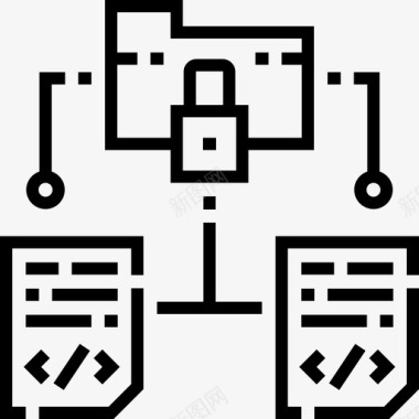 数据库互联网安全32线性图标图标