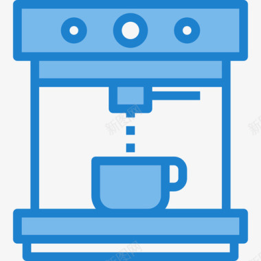 咖啡机咖啡店57蓝色图标图标