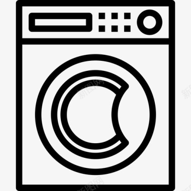 洗衣机装置7线性图标图标