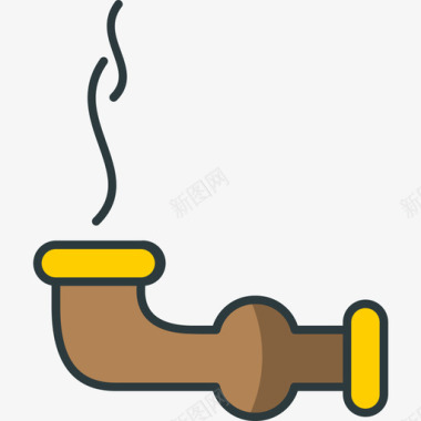 烟斗毒品和毒品2线状颜色图标图标