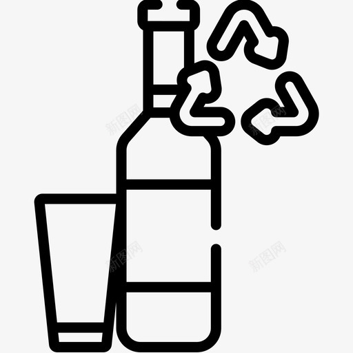 瓶子回收11线性图标svg_新图网 https://ixintu.com 回收11 瓶子 线性