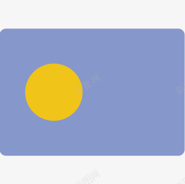 帕劳国旗15平坦图标图标