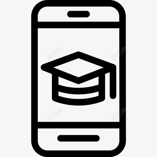 智能手机教育和学校线性图标svg_新图网 https://ixintu.com 教育和学校 智能手机 线性