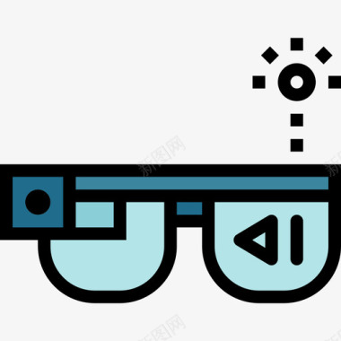 谷歌眼镜人工智能线性颜色图标图标