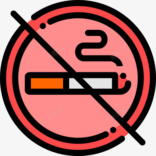禁止吸烟信号禁止线性颜色图标svg_新图网 https://ixintu.com 信号禁止 禁止吸烟 线性颜色