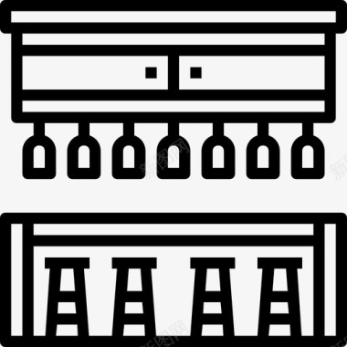 酒吧家具74直线型图标图标