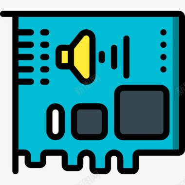 声卡pc组件5线性颜色图标图标