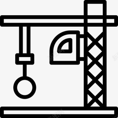 重型和电力工业直线起重机图标图标