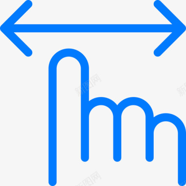 轻触触摸手势蓝色图标图标