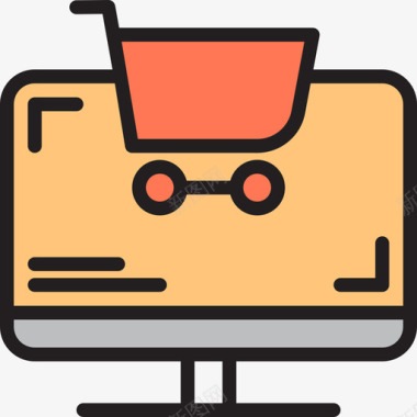 网上购物电子商务82线性颜色图标图标