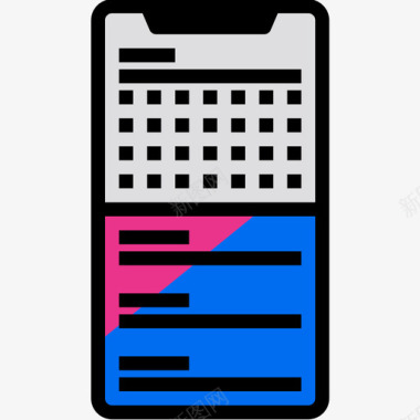 日历智能手机线性颜色图标图标