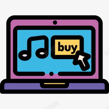 网购音乐商店17线性颜色图标图标