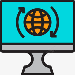 互联网电脑互联网电脑显示线颜色图标高清图片
