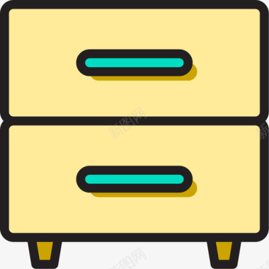 文件柜办公用品2线性颜色图标图标