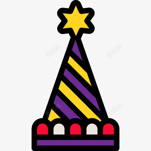 派对帽派对和庆典6线性颜色图标svg_新图网 https://ixintu.com 派对和庆典6 派对帽 线性颜色