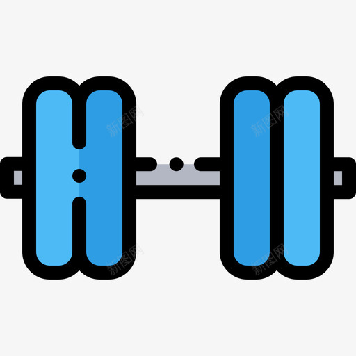 哑铃健身器材6件线颜色图标svg_新图网 https://ixintu.com 健身器材6件 哑铃 线颜色