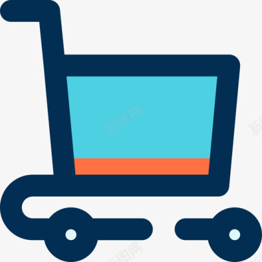 购物车电子商务90线性颜色图标图标