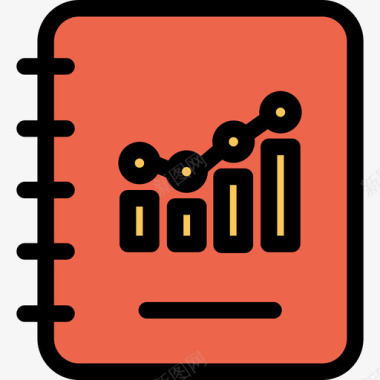 笔记本分析和图表线颜色橙色图标图标