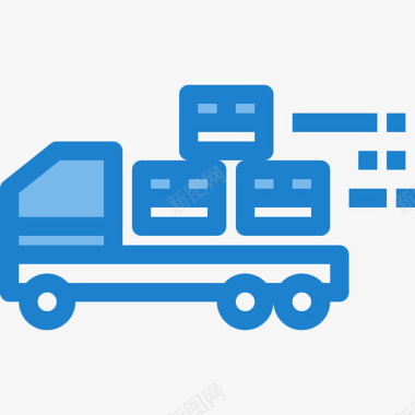 送货车物流17蓝色图标图标