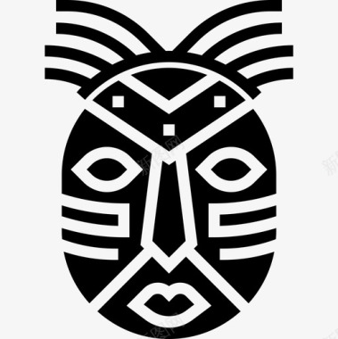 非洲面具非洲符号2字形图标图标
