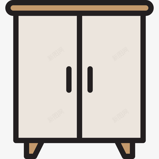 衣柜家具和家居14线性颜色图标svg_新图网 https://ixintu.com 家具和家居14 线性颜色 衣柜