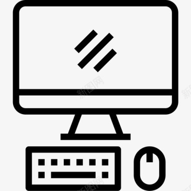 台式机办公室87线性图标图标