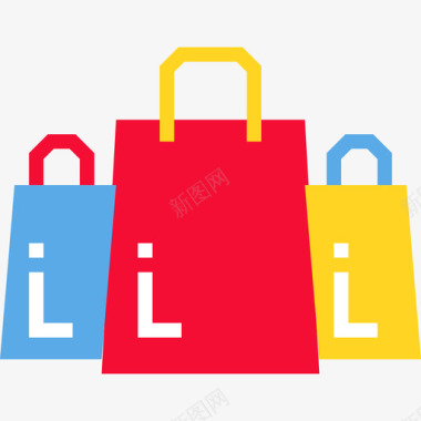 购物袋网上购物平面图标图标