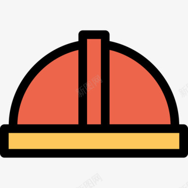 头盔结构和工具6线颜色橙色图标图标