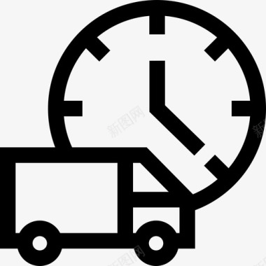 送货卡车包裹运送15直线图标图标