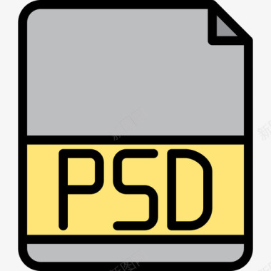 Psd文件扩展名3线性颜色图标图标