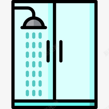 淋浴水管工工具和元件2线性颜色图标图标