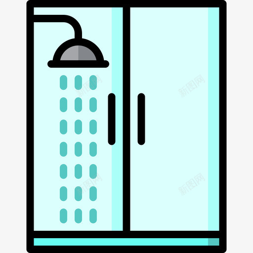 淋浴水管工工具和元件2线性颜色图标svg_新图网 https://ixintu.com 水管工工具和元件2 淋浴 线性颜色