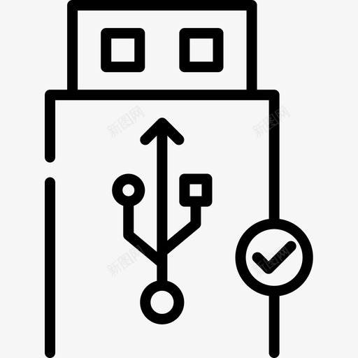 Usb通知6线性图标svg_新图网 https://ixintu.com Usb 线性 通知6