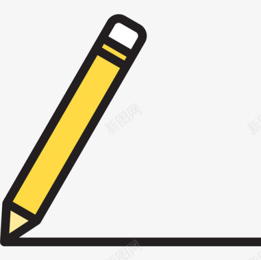 铅笔教育150线颜色图标图标