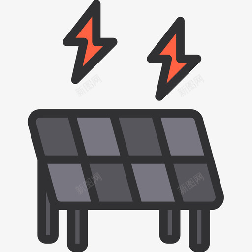 太阳能电池板智能技术7线性颜色图标svg_新图网 https://ixintu.com 太阳能电池板 智能技术7 线性颜色