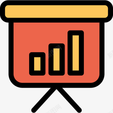 条形图大数据8线形橙色图标图标