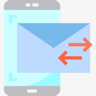电子邮件智能手机应用程序4扁平图标图标