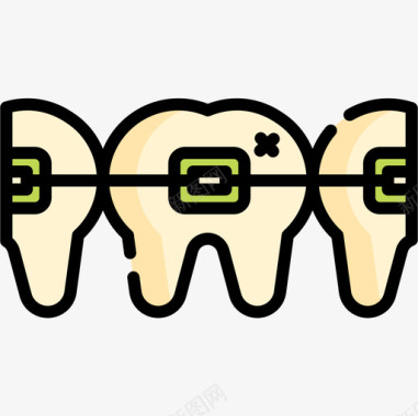 牙齿健康38线形颜色图标图标