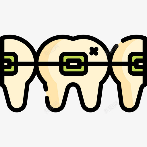 牙齿健康38线形颜色图标svg_新图网 https://ixintu.com 健康38 牙齿 线形颜色