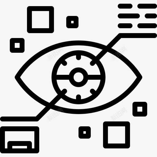 眼睛未来直线图标svg_新图网 https://ixintu.com 未来 直线 眼睛