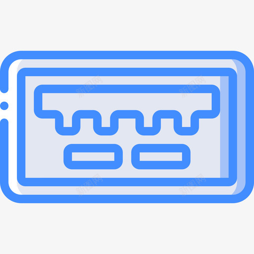 Usbpc组件4蓝色图标svg_新图网 https://ixintu.com Usb pc组件4 蓝色