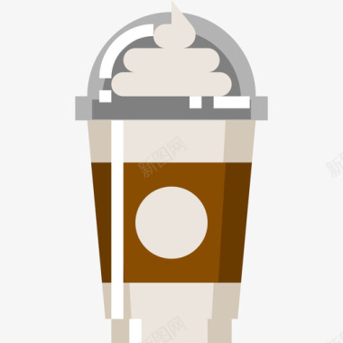 冰沙咖啡店平面图标图标